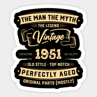 The Legend Vintage 1951 Perfectly Aged Sticker
